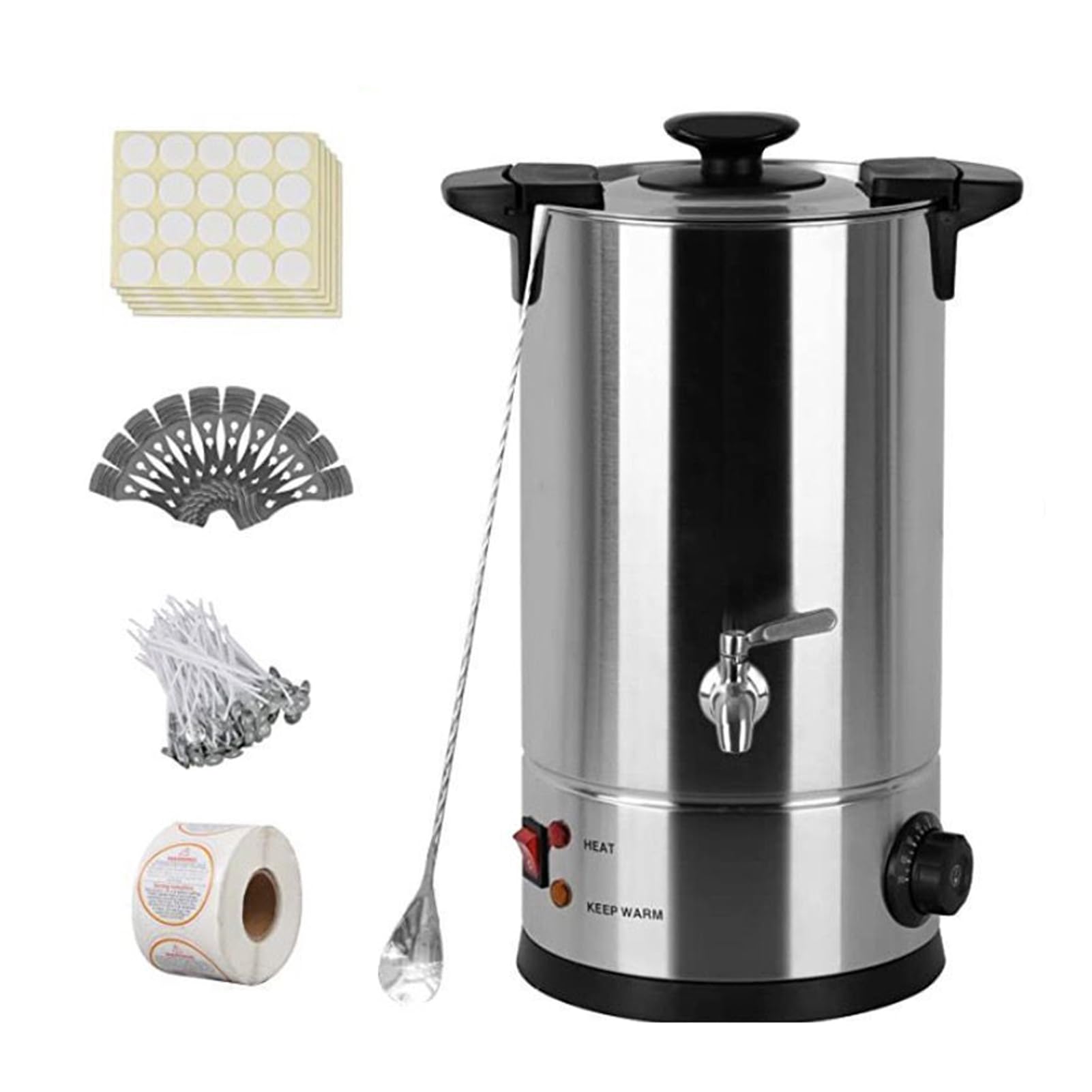 Fusore di Cera per Candele da 8L,Kit Sciogli Cera Candele,Meltro in Cera per la Produzione di Candele,Vaso di Fusione di Cera con Controllo della Temperatura(30-110℃)