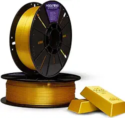 Filamento PLA V-Silk High Speed 1Kg 1,75mm Efeito Seda Impressora 3D FDM Voolt3D (Dourado V-Silk)