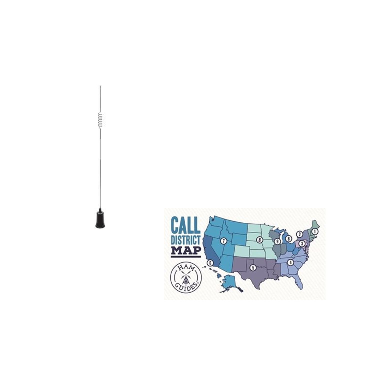 Larsen Mobile antenna, 2m/70cm, NMO, 37.25" and Ham Guides TM Pocket Reference Card Bundle