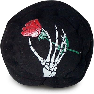 Grateful Skeleton Rose Dead Black Footbag Hacky Sack