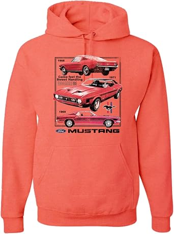 Wild Bobby Classic Red 1965 Ford Mustang Racing Stripe 1969 Logo Cars and Trucks Hoodie Sweatshirt