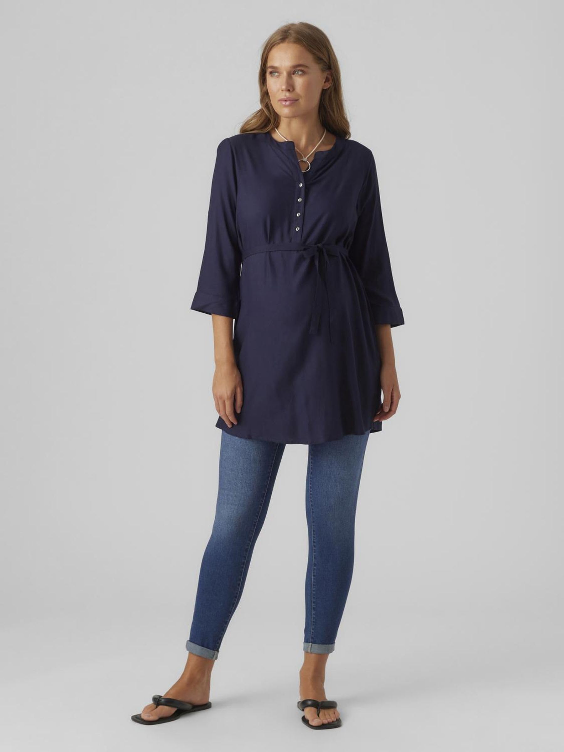 MAMALICIOUS Mlmercy 3/4 Woven Tunic Noos Eco A. Túnica Mujer