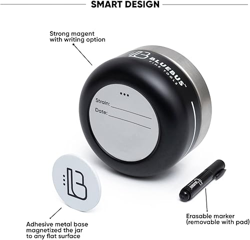 Miniatura 5 de BlueBus BUNKER - Tarro a prueba de olores (9.0 fl oz), recipiente hermético sellado de acero inoxidable a prueba de olores, almacenamiento para