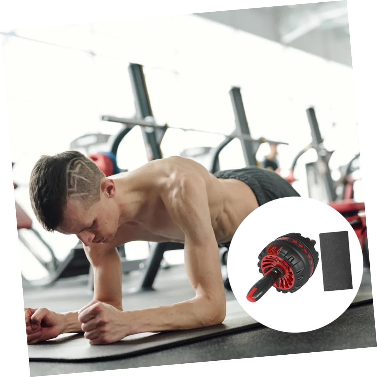 Ab Roller Wheel with Automatic Rebound, Silent Fitness Roller Wheel with Knee Pad, Sturdy Core Exercise Equipment for Home Gym Abdominal Workout and Strength Training