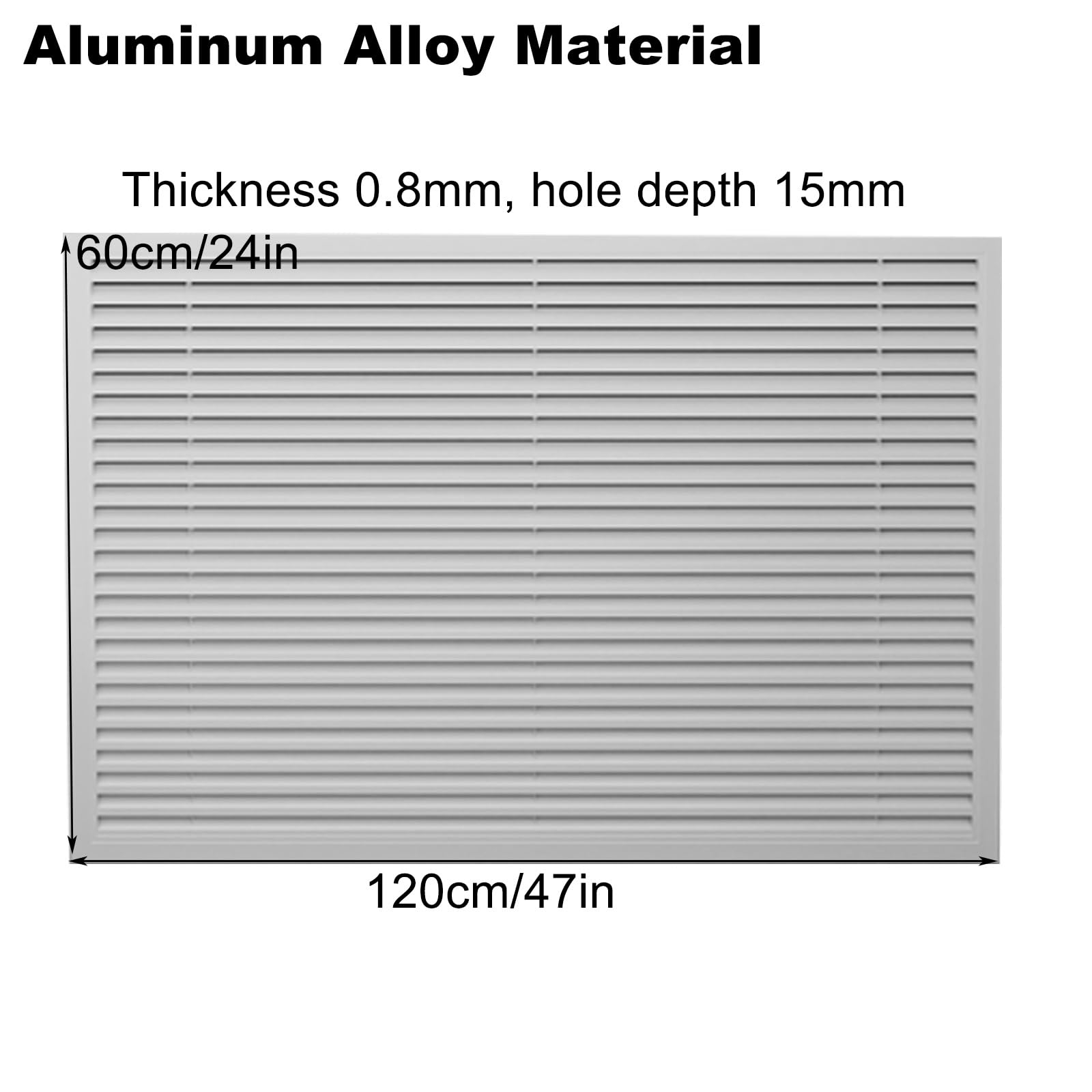 Cubre Radiador Empotradas para el Hogar, Cubre Radiadores de Aleación de Aluminio, Cubreradiador de Vapor, Rejillas de Ventilación con Lamas, Baño, Oficina(White,60x120cm/24x47in)