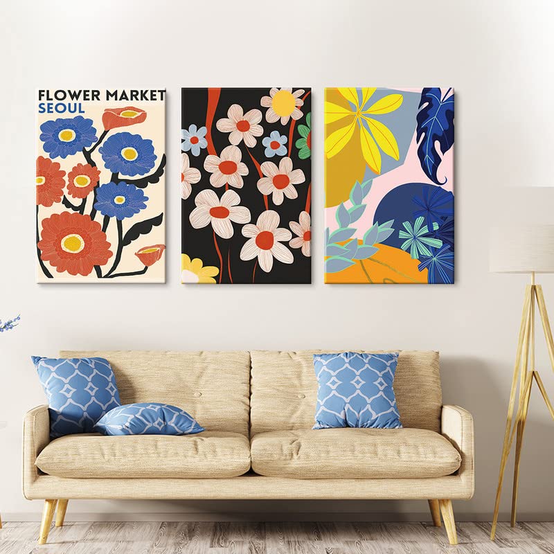 Amazon.co.jp: アートパネル 花 3枚セット飾り絵 フランス風