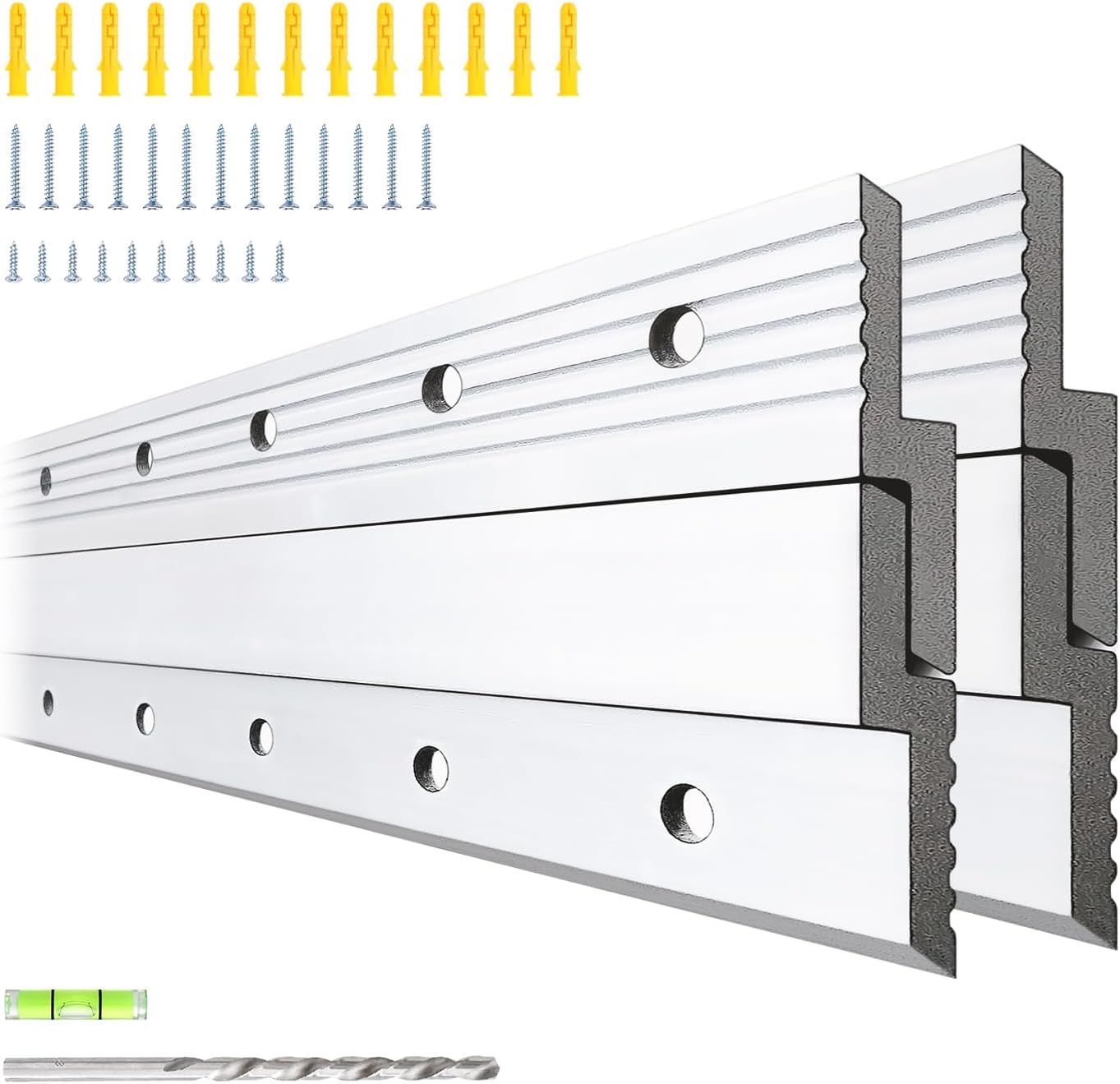 Photo 1 of Heavy Mirror Mounting Hardware Mirror Hanger Z Clips 24 Inch 2 Pairs French Cleat Aluminum Alloy Mirror Picture Frame Hanging Kit Mirror Brackets for Wall Mounting Heavy Duty 150LB Max Load 