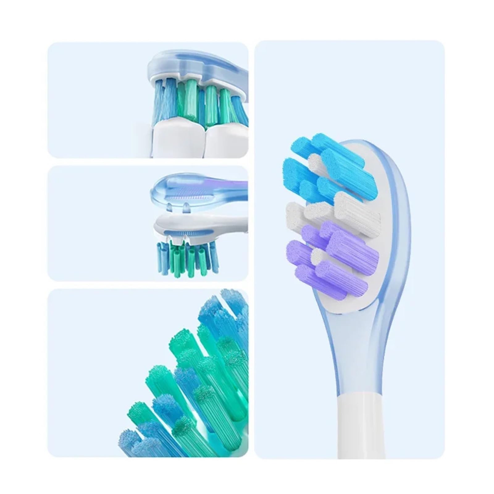 Testine, Compatibile Con USMILE, Y1S Y4 U1 U2 | Testine di ricambio, U3, serie P1 P4, plastica, 4 o 6 pezzi(6pcs BluePurple)