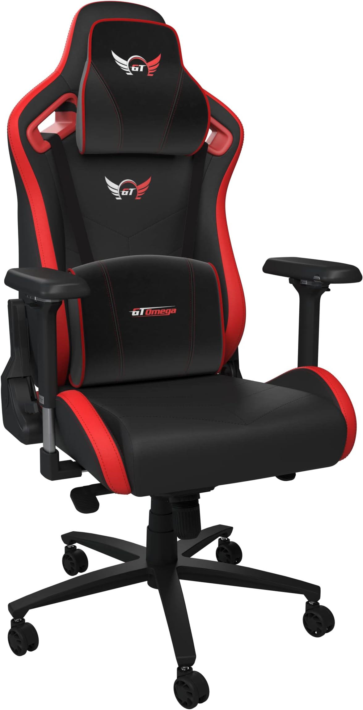 GT Omega Sport Racing Gaming Chair with Lumbar Support, Red
