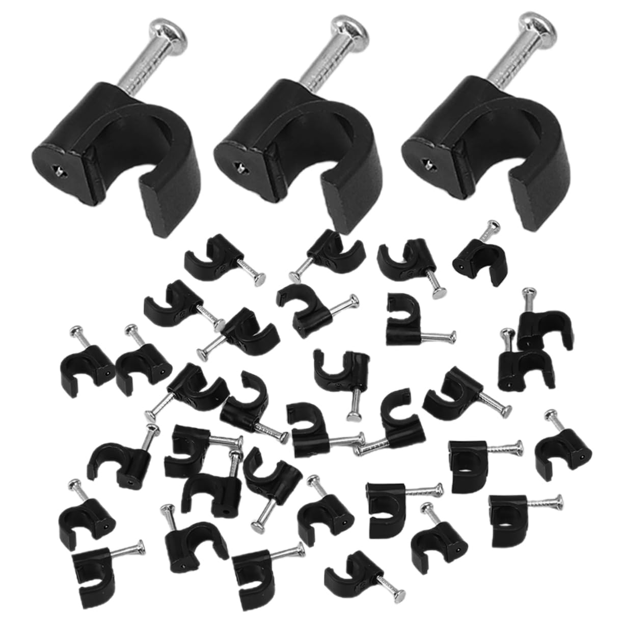 OSALADI Lot De 400 Clips Adhésifs Pour Chemin De Câbles Ancrages De Câbles Solides Clous Pour Mur Et Sol Supports De Câbles Pour Maison Et Bureau