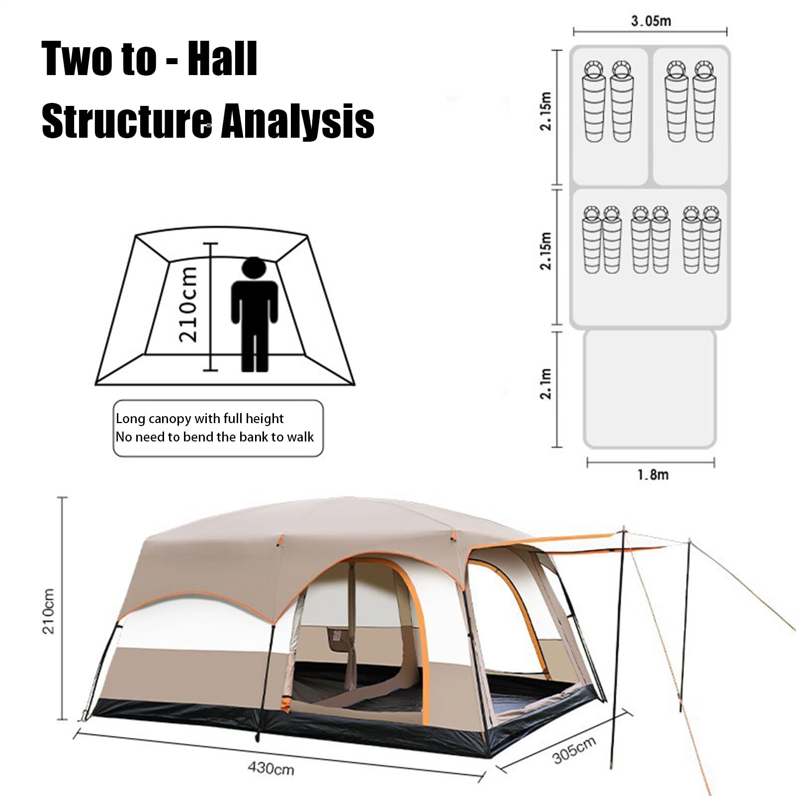 Tenda Familiare Per Campeggio Ampia Tenda Cabina Con Più Stanze