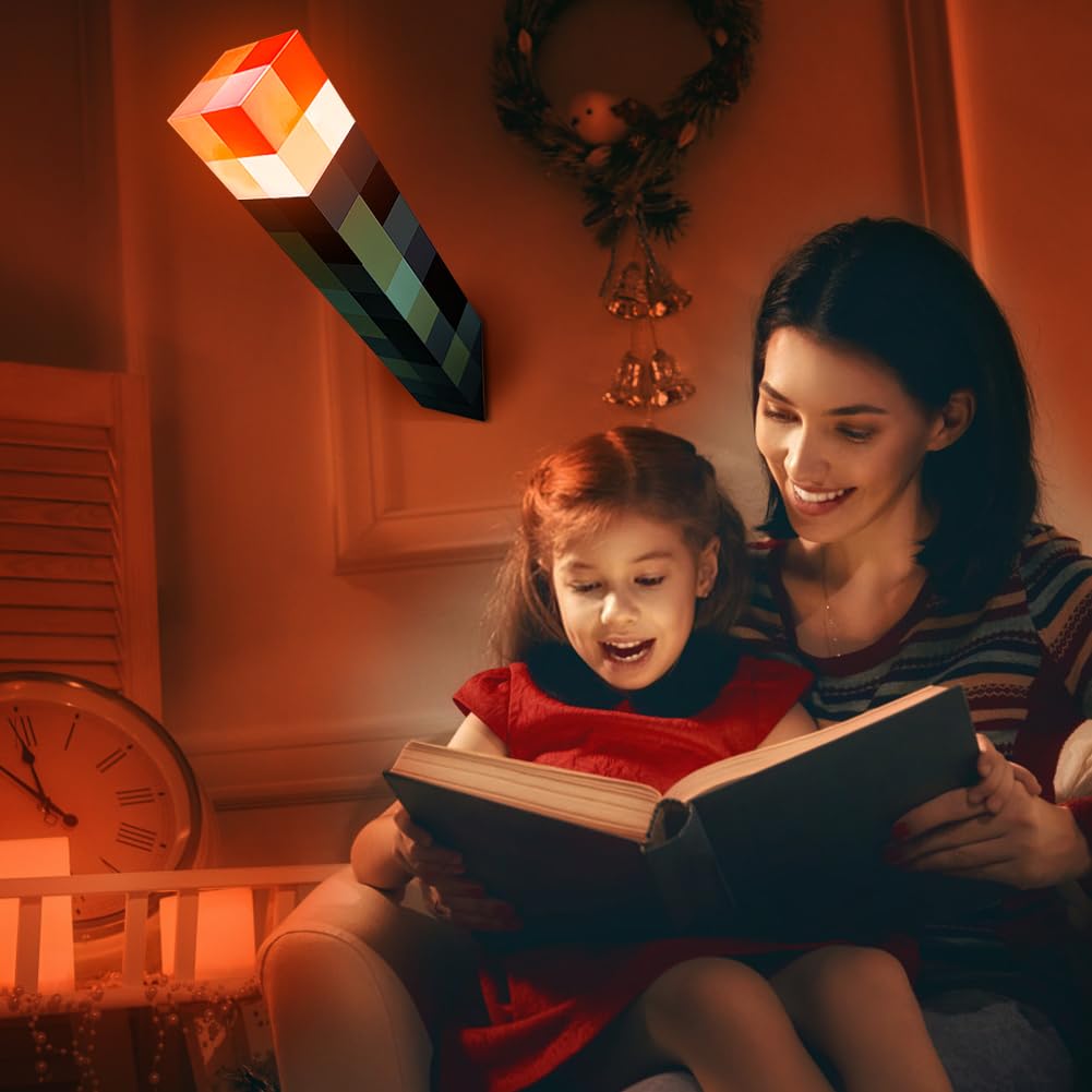 Craft Lampada da parete 4 colori – 28 cm lampada a mano/supporto da parete ricaricabile torcia LED con gancio, luce notturna 3D con ricarica USB per bambini, regalo per feste e cosplay