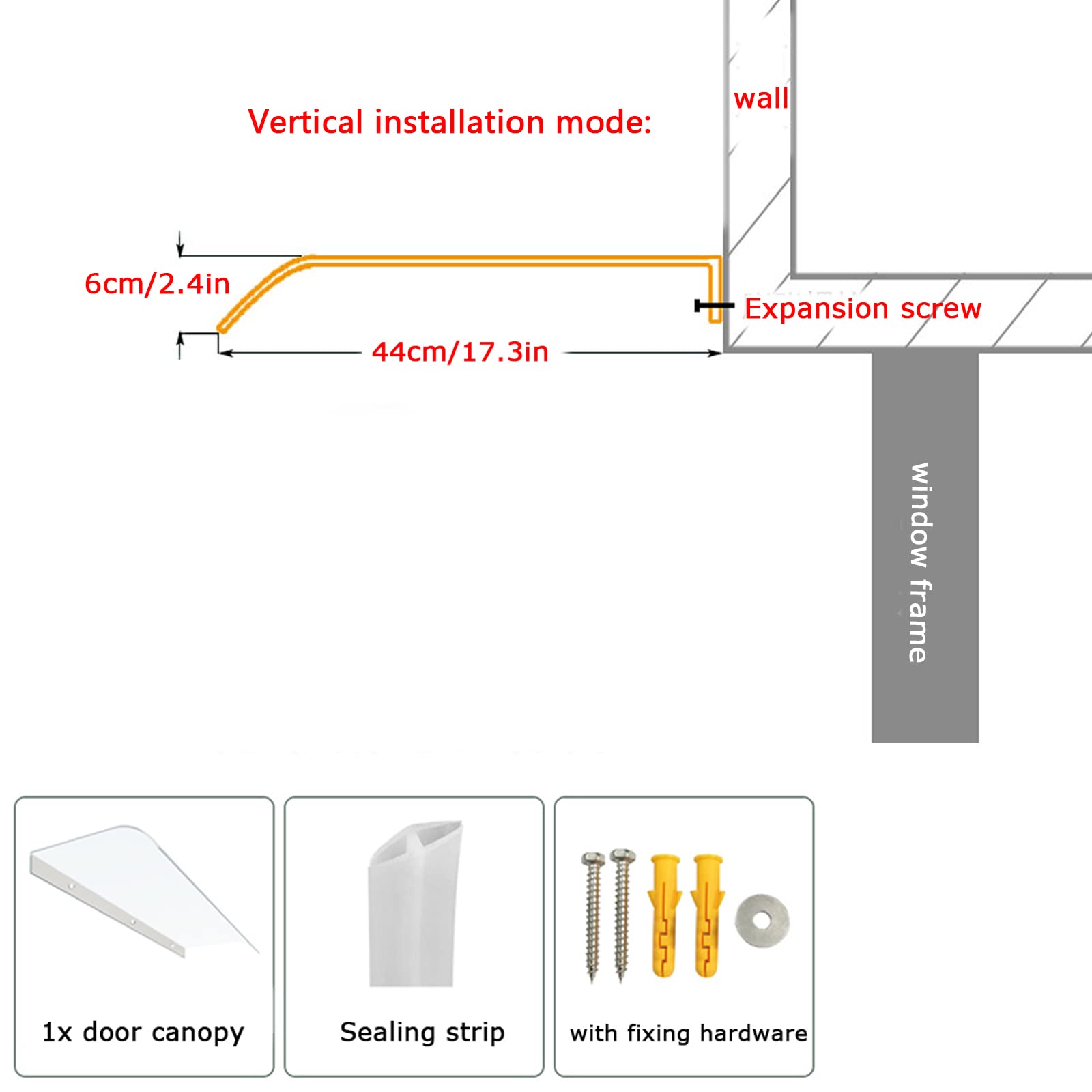 Auvent de Porte d'entrée, auvent de Porte extérieure, auvent de fenêtre, abri extérieur, auvent de Porte d'entrée incurvé, épaisseur 3,5 mm, auvent de Porche en Polycarbonate translucide, pr