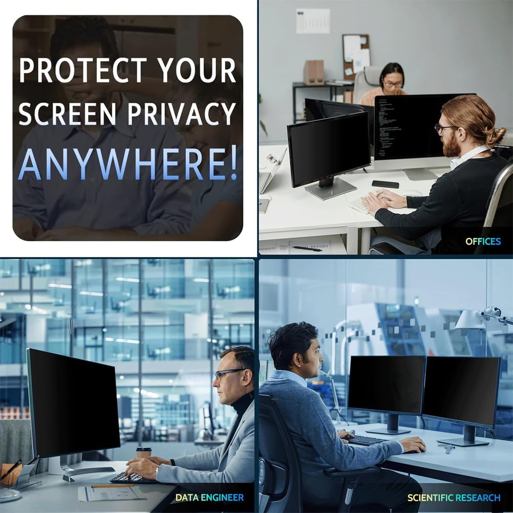 24 Inch Computer Monitor Privacy Filter, Removable Protector Panel - Anti Glare & Blue Light Filter Hanging Design - Universal for Aspect Ratio 16:9 Screen,24in(547 * 320mm)