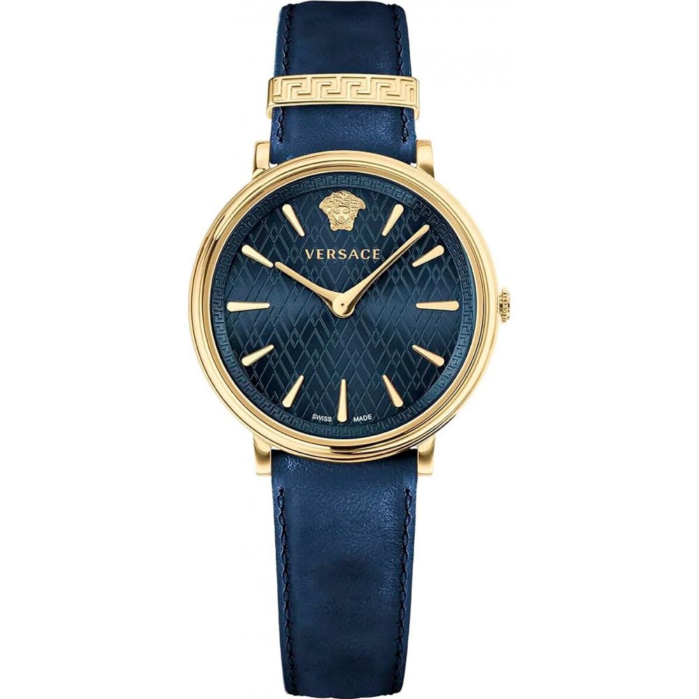 Versace Damen Analog Quarz Uhr mit Leder Armband VE81004 19