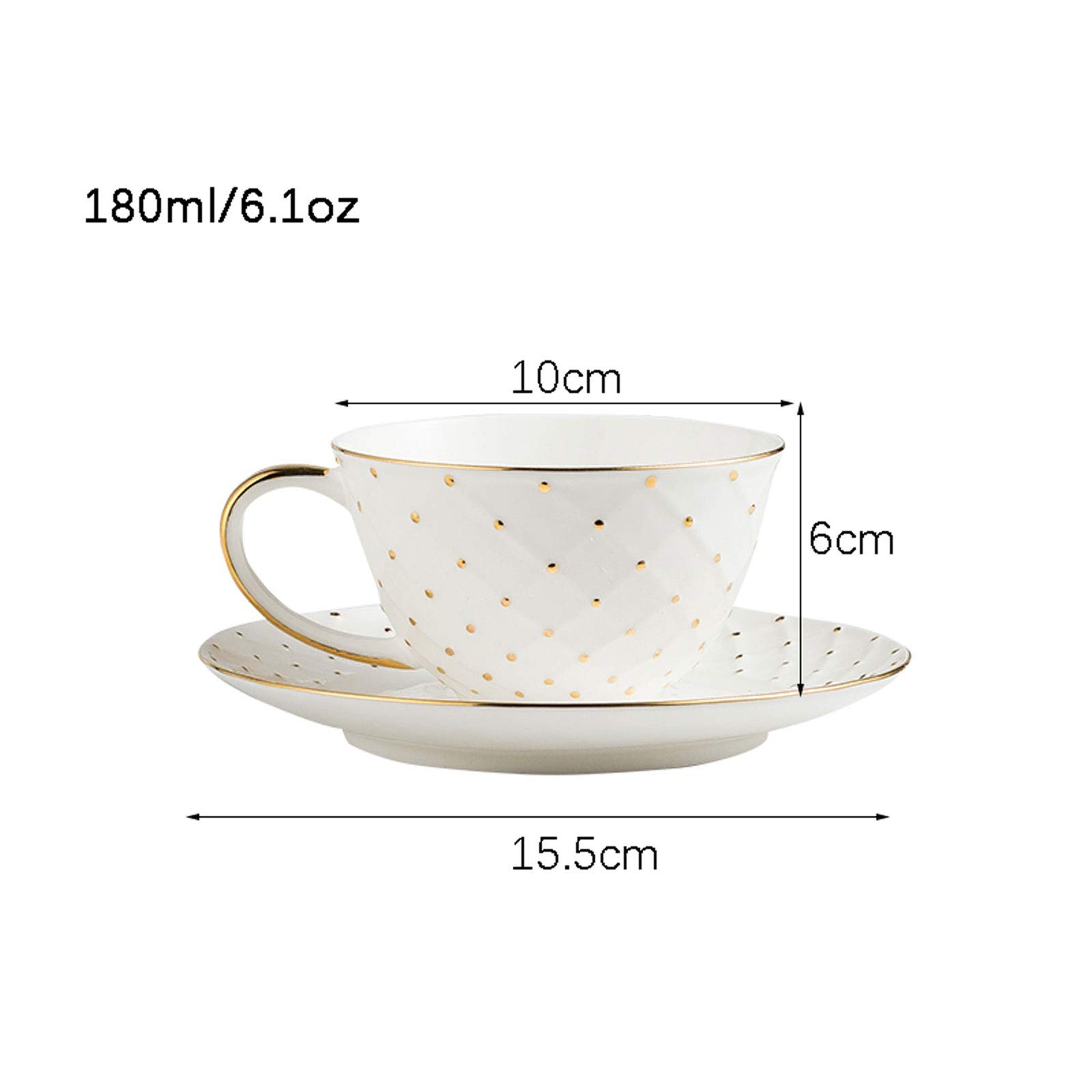 Kubek Filiżanki do espresso z porcelany kostnej - 6,1 uncji Filiżanki i spodki Demitasse Porcelanowe filiżanki do cappuccino Kubki do kawy (białe)