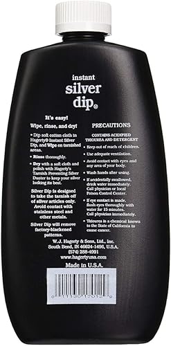 Miniatura 2 de Hagerty Instant Silver Dip - Limpiador de plata y removedor de deslustre pesado para cubiertos, joyas de ley y todos los objetos de plata, acción