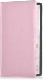 Light Rose Red Car Registration and Insurance Card Holder Leather Registration Vehicle Glove Box Organizer for Documents Driver License Cards Decor