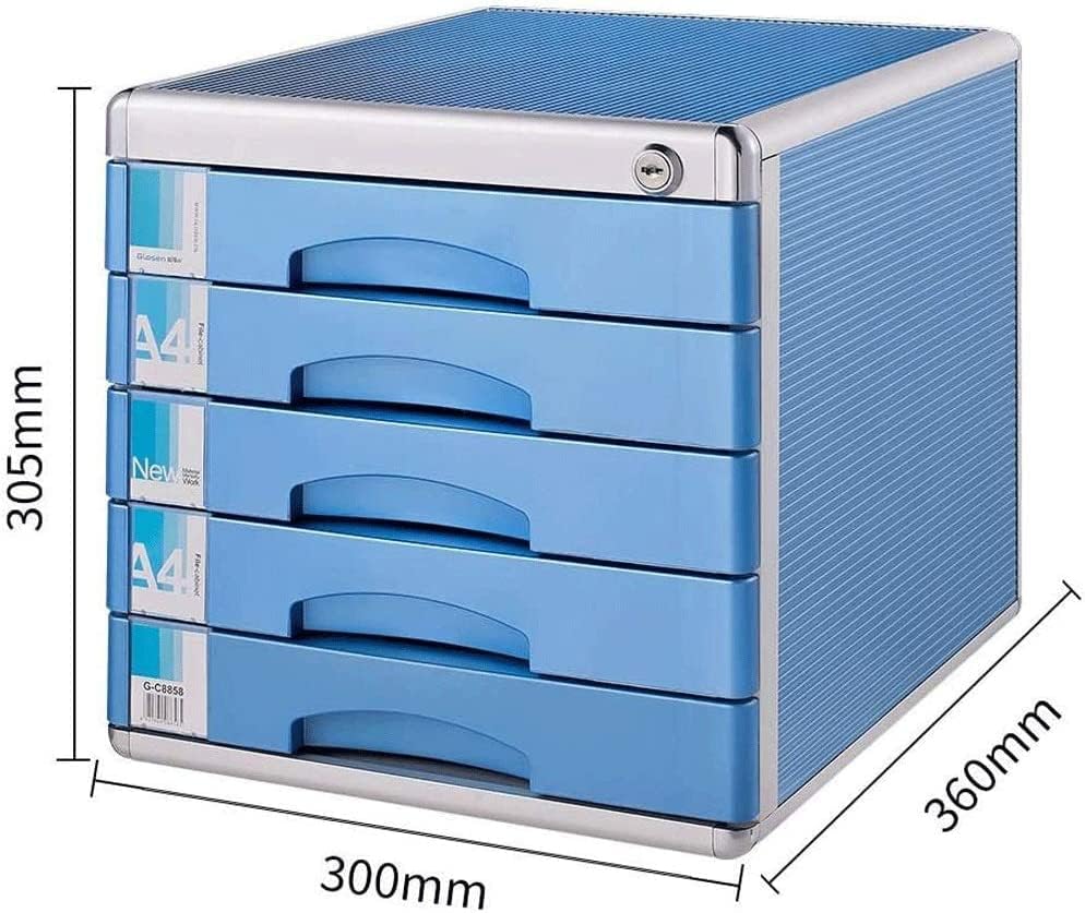 Desk Organizer, Desk File Organizer, Home Office Desktop File Storage Box Filing Cabinet Metal, File Cabinet,Fully Assembled Filing Cabinet Pedestal under Desk with 5 Drawer for A4 ; Lockable, 30x36x3