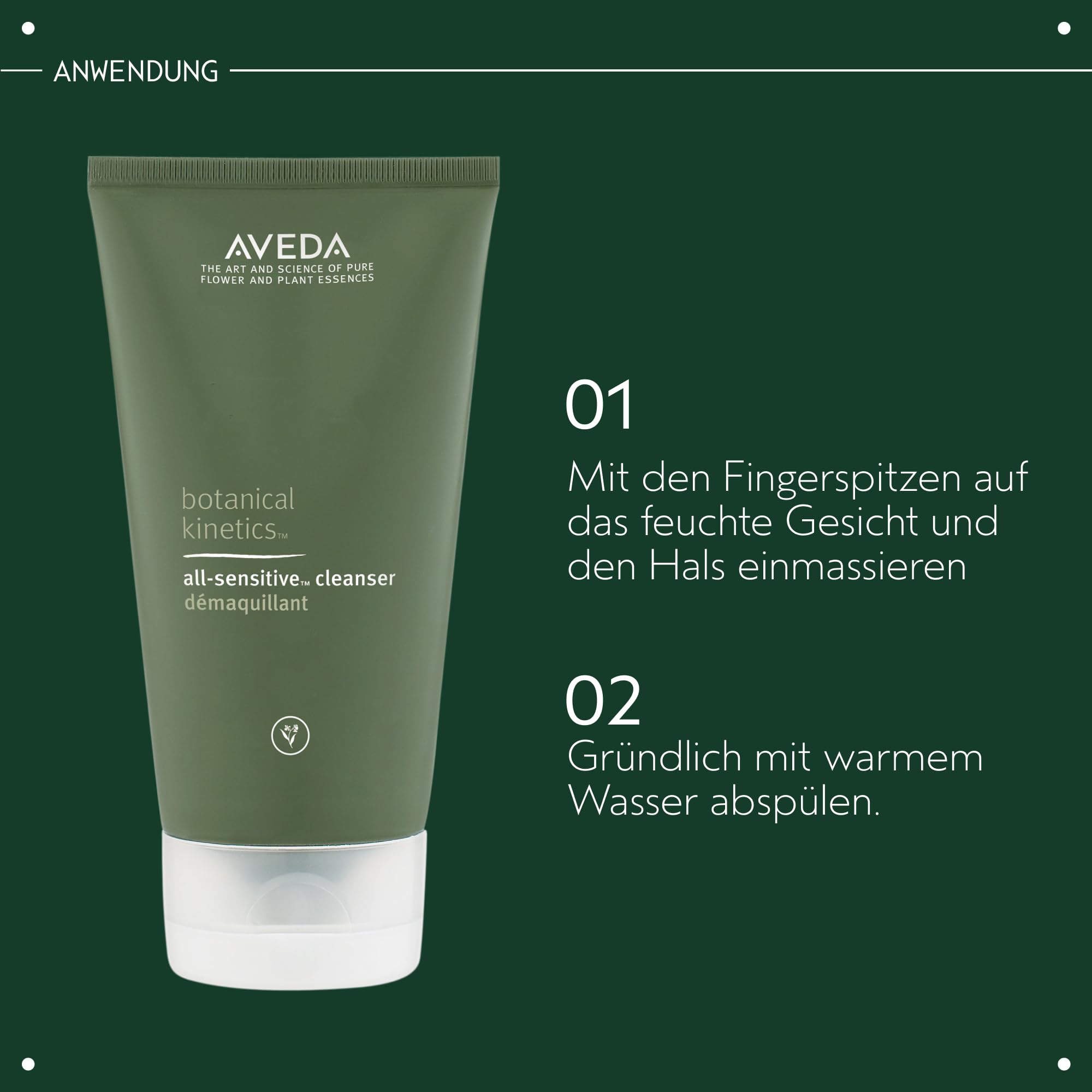 Aveda Botanical Kinetics™ All-Sensitive Cleanser | Sanfter Gesichtsreiniger für empfindliche Haut | Ohne Duftstoffe | Mit Oliven- & Kokosöl | 150 ml