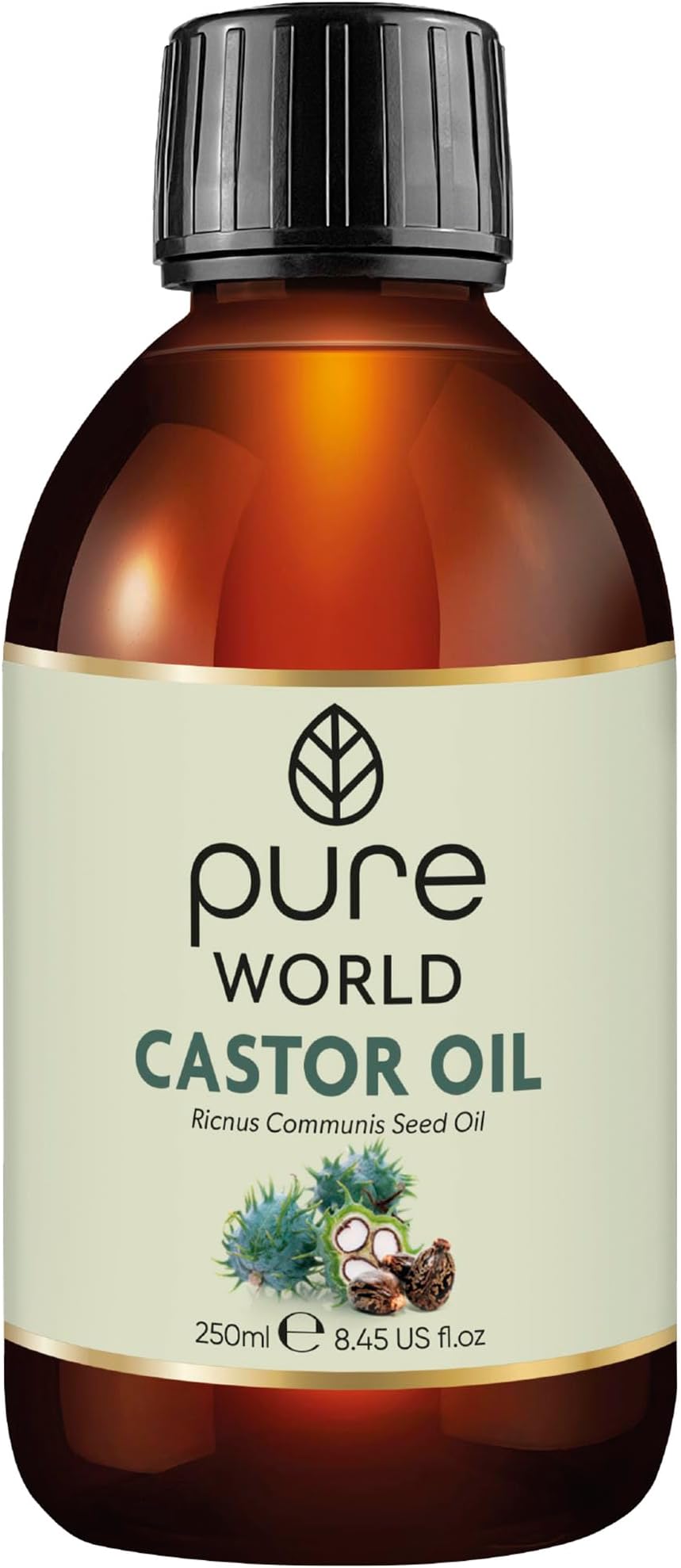 Natural Castor Oil 250ML Cold & Freshly Pressed 100% Pure and Undiluted Hexane Free Nourish Your Skin and Hair Eyebrows, Nails, Beard, Hair, Eyelash Growth Food Grade