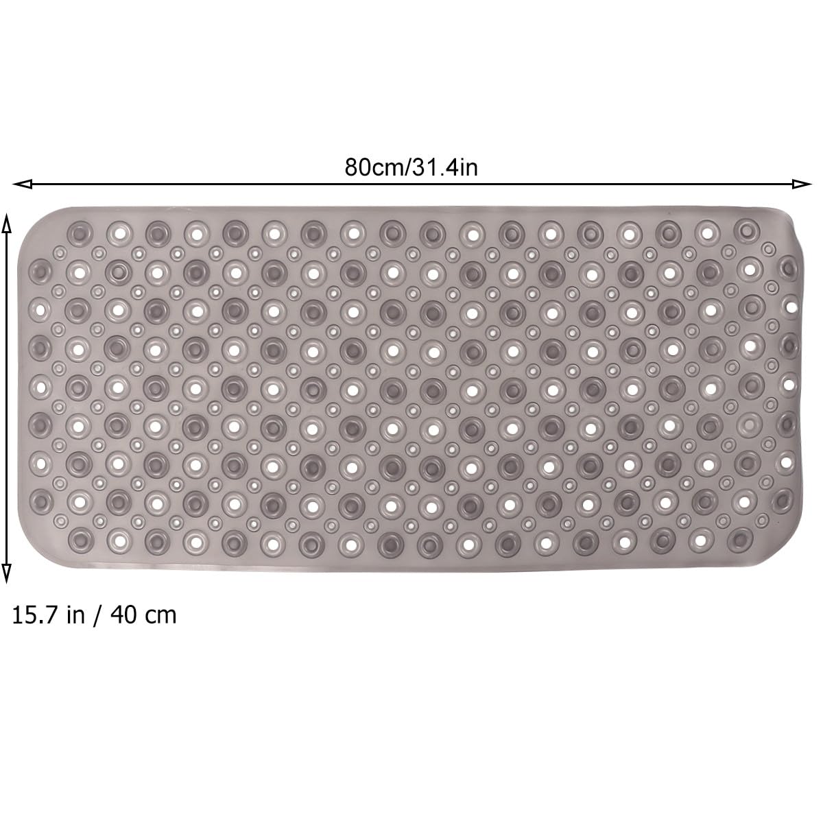 Tappeto Vasca Antiscivolo 80x40 Cm in Pvc Lavabile | Ventose, Drenaggio Rapido, Massaggio Plantare, per Bagno e Doccia Domestici