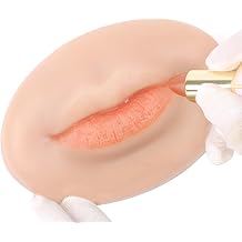 3D Silicone Fake Lips Large with Lipstick for Makeup Tattoo Practice Realistic Artificial Lip Mannequin for Beginners Artists Charming Smiling Lip,Fair Skin