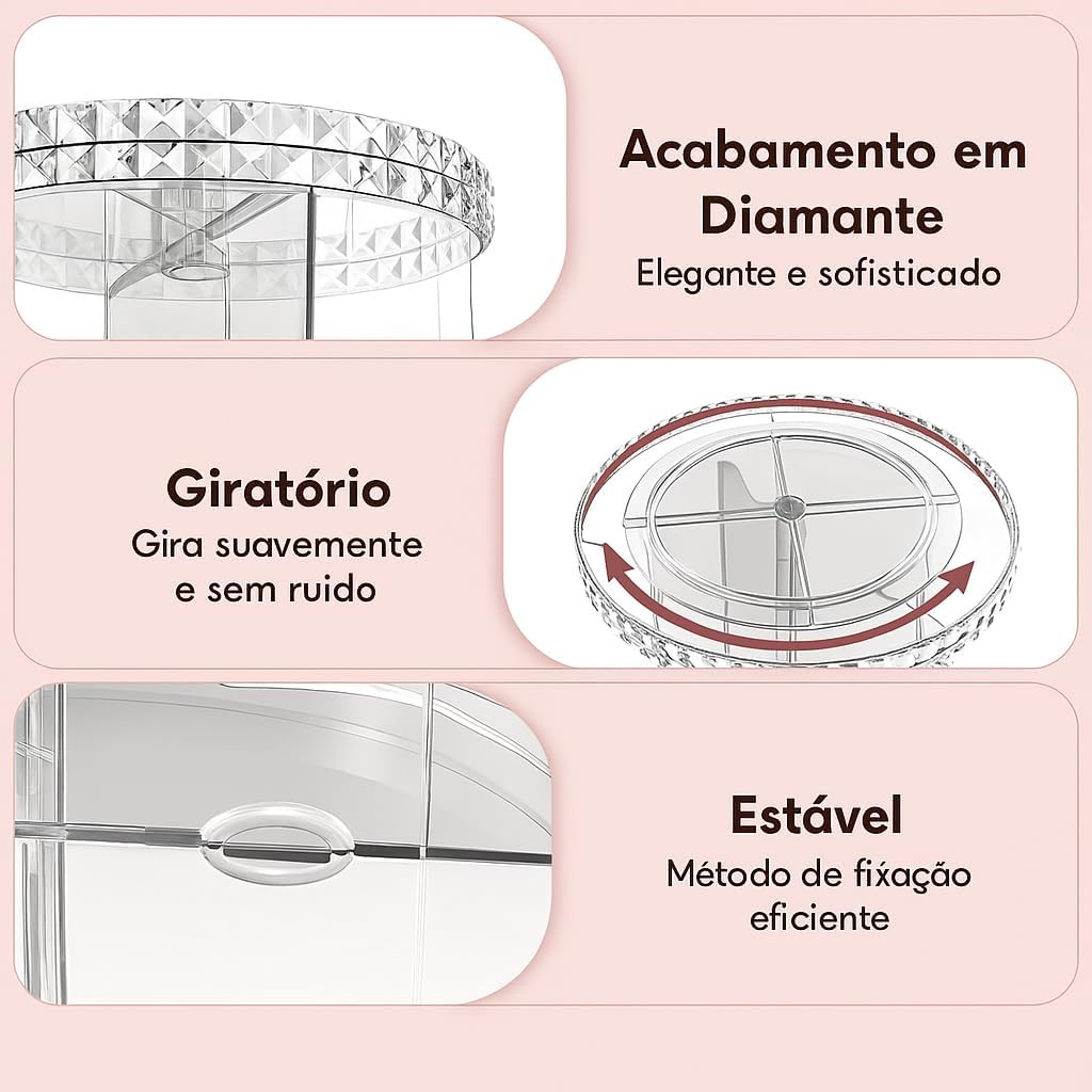 Organizador De Maquiagem Acrilico 360 Giratorio - Transparente 4 Andares Para Cosméticos/Pincéis/Perfumes Ajustável/Porta Maquiagem Organizador De Maquiagem Acrilico 360 Giratorio - Transparente 4 Andares Para Cosméticos/Pincéis/Perfumes Ajustável/Porta Maquiagem