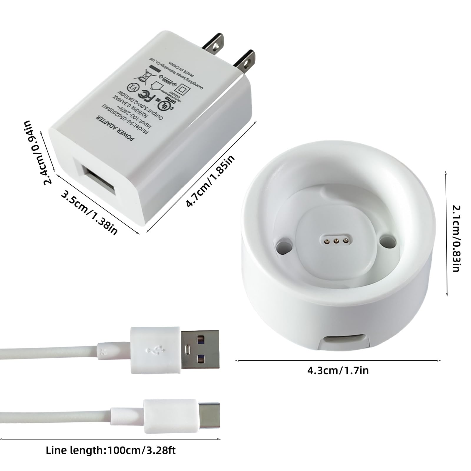 Base de carga para cepillos de dientes Laifen, base de cargador de cepillo de dientes eléctrico y soporte adecuado para LFTB01-S/LFTB01-P/LFTB01-A, incluye cable USB C y adaptador. (blanco)