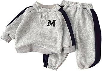 Spring Autumn Baby Boys Set Letter Printed Long Sleeve Hoodie+Pants Casual Sports Two Piece Clothing Suit