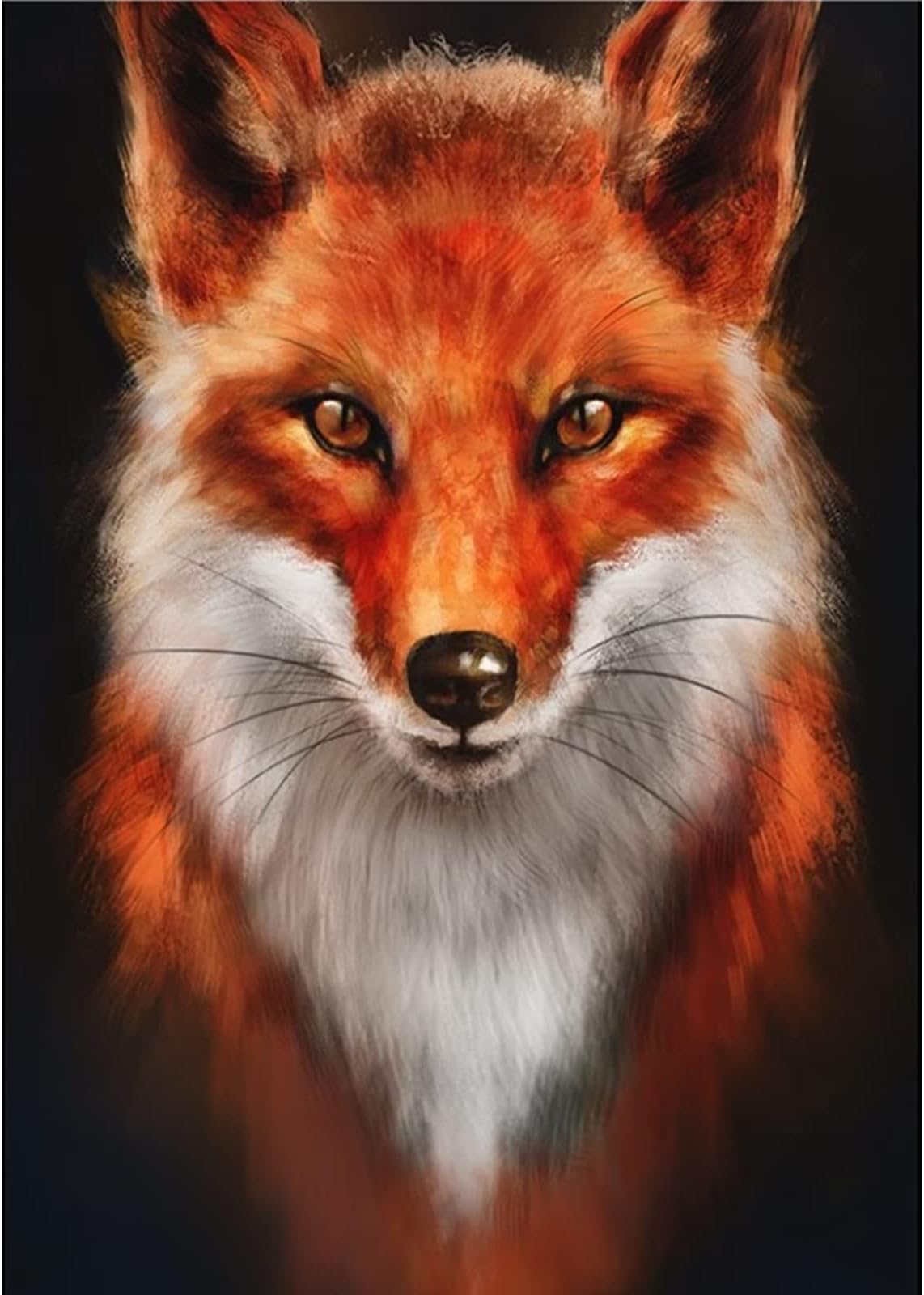 MXJSUA 5D Diamond Painting Kit - Fox Theme, Complete with Rhinestones, 30 x 40 cm