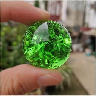 FACSER Cristal Natural en Bruto Bola de Cristal de grieta de Hielo de Cristal Natural, for decoración del hogar, Piedra de Cristal (Color: Verde, tamaño: 1.181 in)