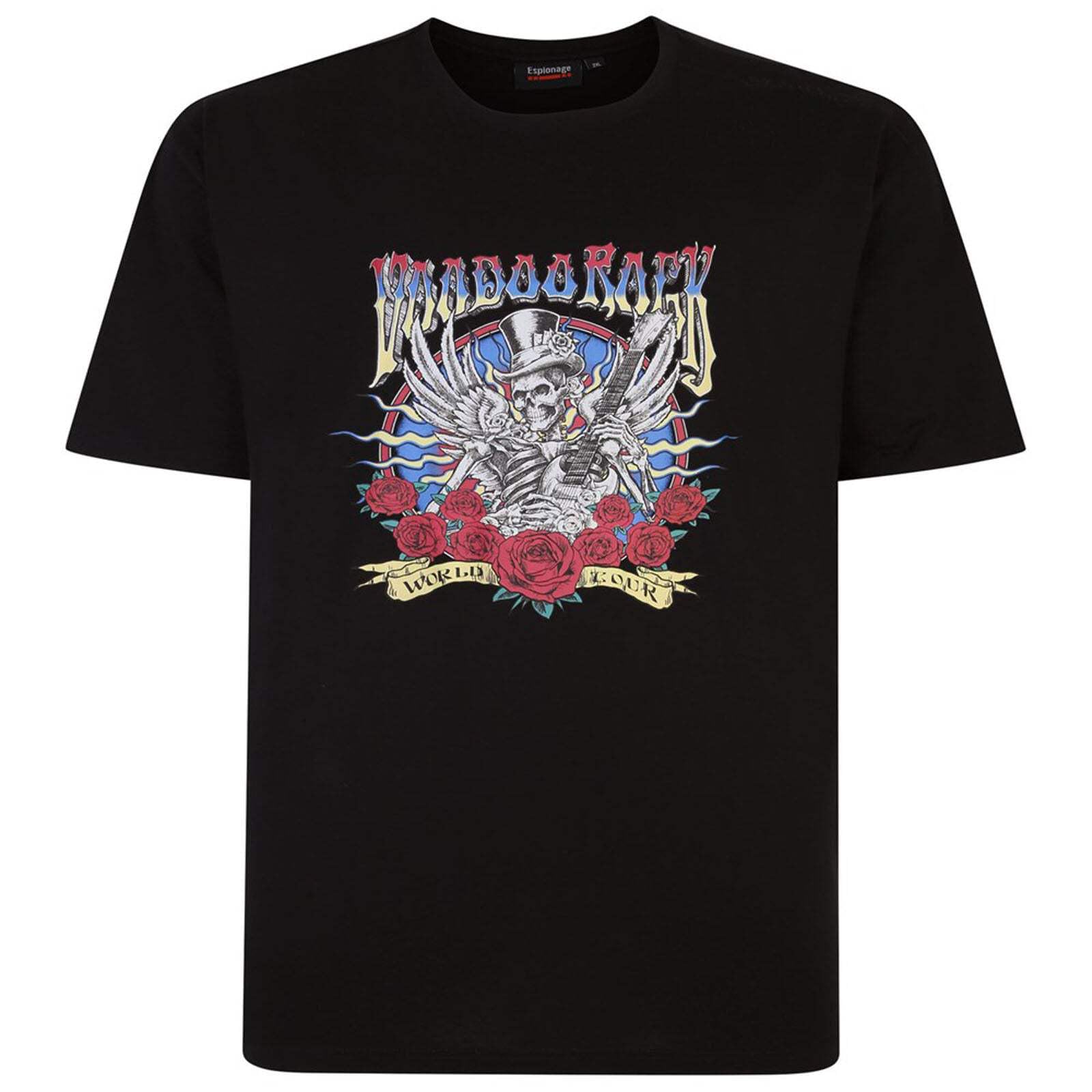 Espionage (T380 Men's Plus Size Voodoo Print T-Shirt in Black 3XL