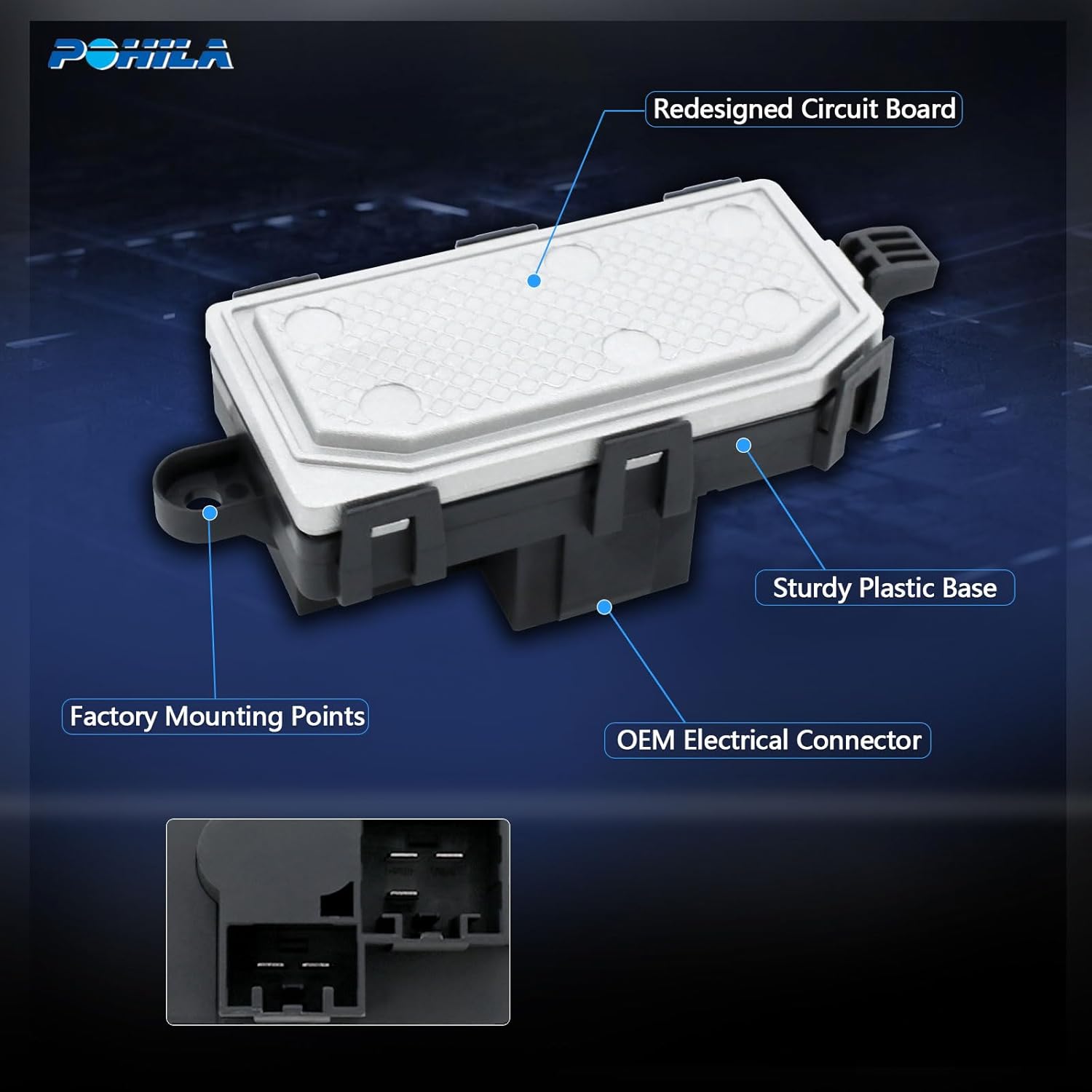 HVAC Blower Motor Fan Resistor Compatible with 2013-2014 Ford Escape,2012-2018 Focus,2014-2018 TransitConnect,2014-2018 Transit Connect,2015-2016 MKC Replaces AV6N19E624BA AV6N19E624AB 6G9T-19E624-DB