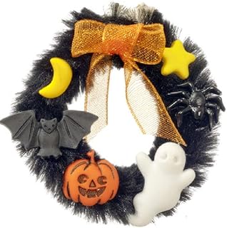 Melody Jane Dollhouse Halloween Wreath Spooky Front Door Accessory Miniature 1:12 Scale
