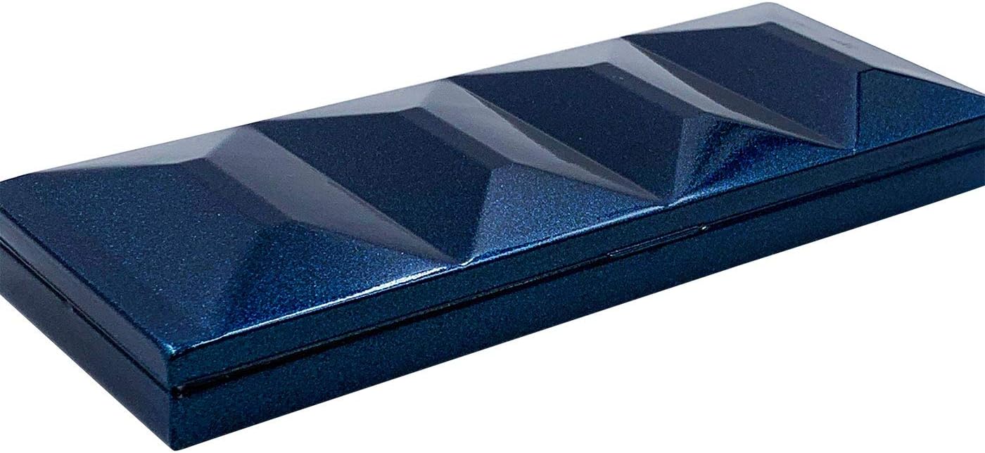 Empty Watercolor Tins Box Palette Paint Case, Heavy Enamel, Medium Pearl Blue with 24 Pcs Half Pans