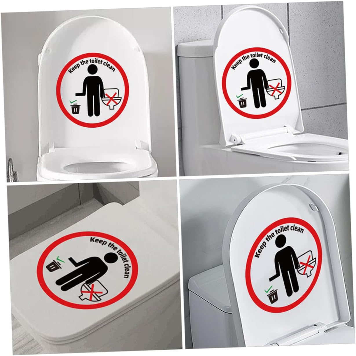 Toilet Seat Cover Sticker PVC Wall Decal Removable for Washroom
