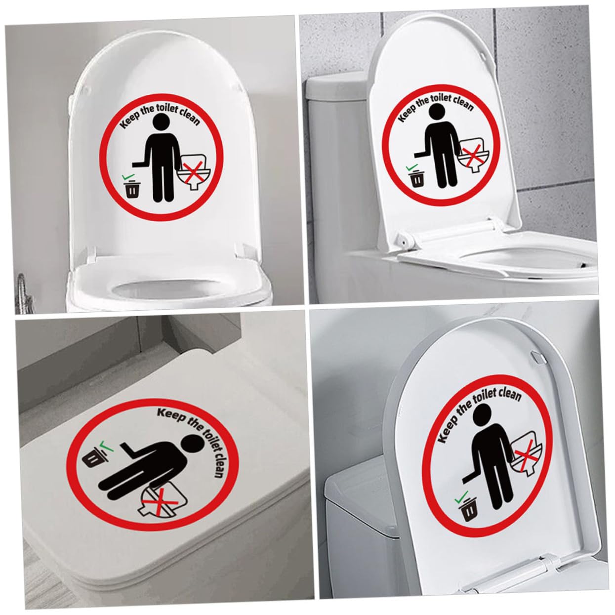 Alipis Toilet Seat Cover Decal Removable Bathroom Adhesive Wall Sticker Decorative Sticker for Smooth Surfaces for Public Restrooms Easy Installation
