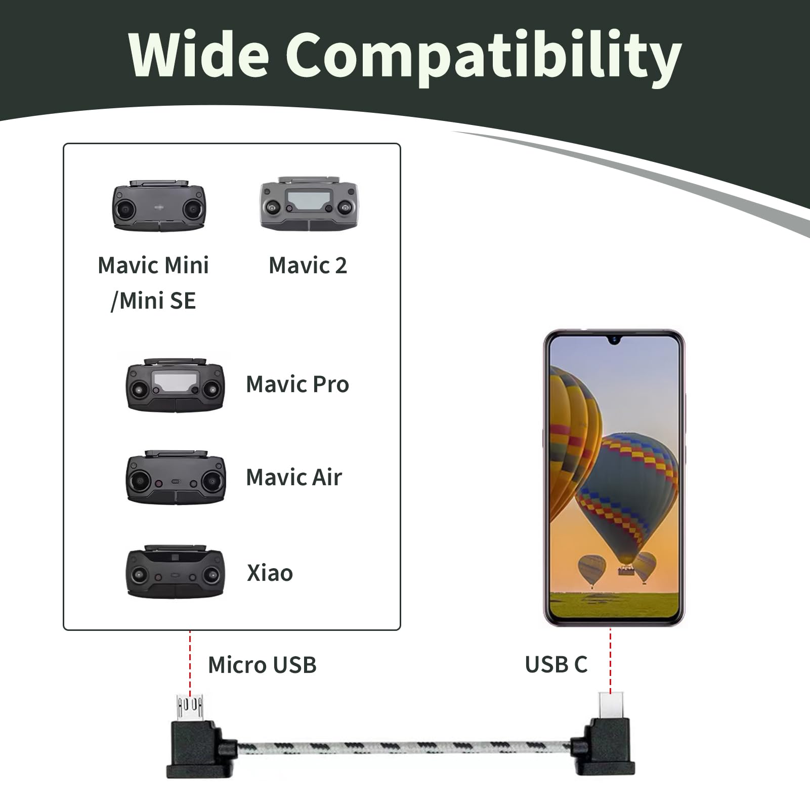 Cavo Di Dati USB Tipo-C Per Telecomando DJI Mavic Pro / Air - Beautycom 30cm - Foto 2