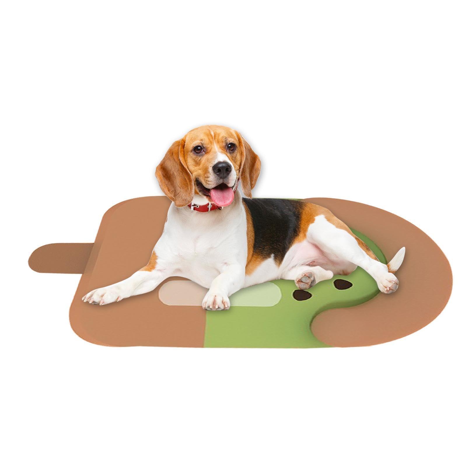 Estera fría para Perros, Alfombrilla de Hielo Suave en Forma de Paleta de | Hielo para refrigeración, Cama Impermeable para Perros, Transpirable, cómoda Manta fría con cojín para el hogar, criadero