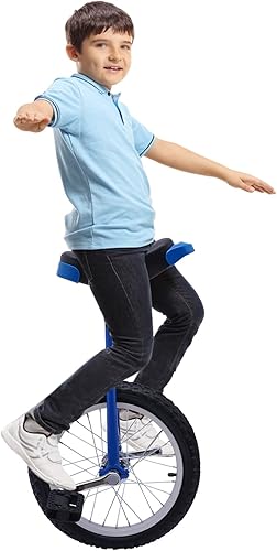 Miniatura 9 de Gdrasuya10 Monociclo de rueda de 24 pulgadas para adultos, monociclo de ejercicio al aire libre, altura ajustable, monociclo de acero azul,