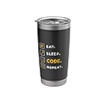 Funny Computer Science Programmer Eat Sleep Code Stainless Steel Insulated Tumbler