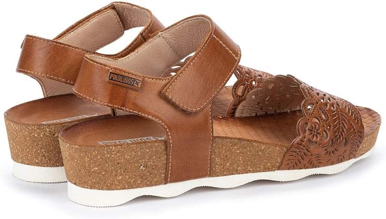 PIKOLINOS Wedge Sandals Leather Mahon for Woman Brandy