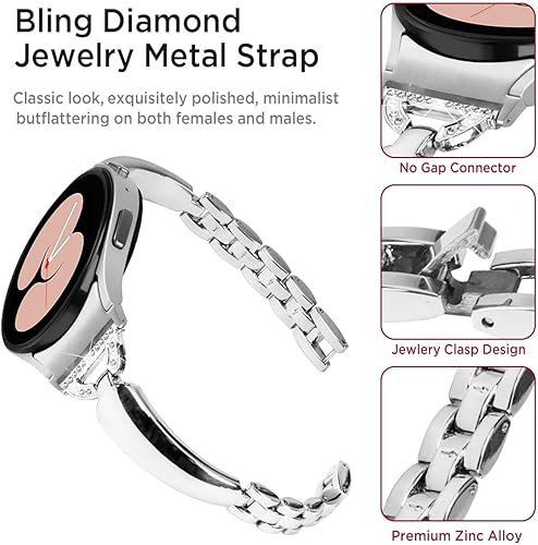 Miniatura 3 de Miimall Correas brillantes para Samsung Galaxy Watch 654 de 1.575 pulgadas, 1.732 pulgadas, Watch 6 Classic de 1.654 pulgadas, 1.732 pulgadas, Watch