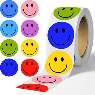 500 Pcs Smiley Face Stickers Motivational Stickers for Teachers (Macaron-1 Pack)