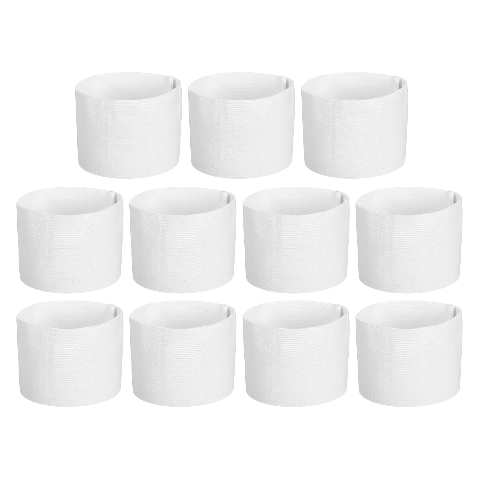 PATIKIL Soccer Captain Armband, 11 Pcs Captain Arm Bands for Soccer Elastic Captain Arm Band Sports Captain Armbands for Youth Adult Football Team Training White
