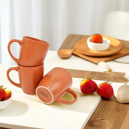 Miniatura 3 de wocaxc Juego de 6 tazas de café de cerámica mate de 12 onzas con asa, tazas de café para café, té, cacao, leche, microondas y lavavajillas, regalo