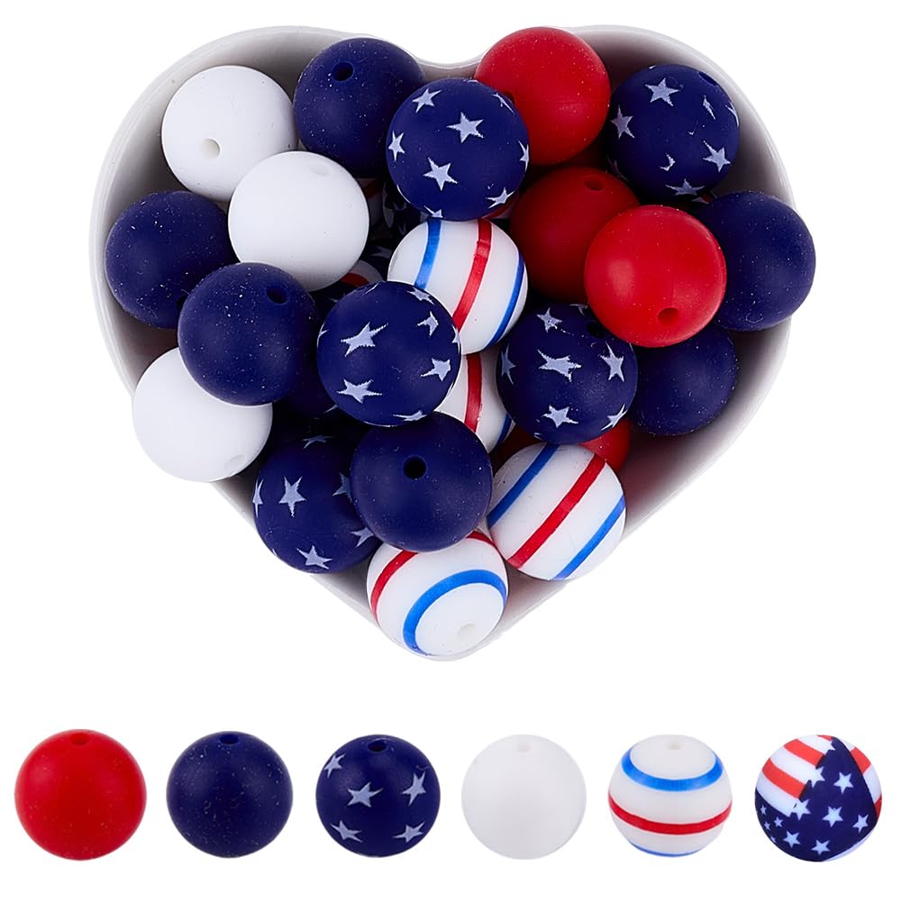 Perles rondes en silicone haut de gamme de 15 mm pour la fabrication de bijoux durables