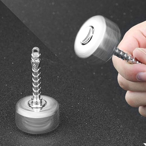 Miniatura 6 de Mjolnir Hammer Fidget Spinners de metal, Thor's Battle Hammer Fidget Hand Spinner, juguete antiansiedad, juguetes para la ansiedad, giroscopio para