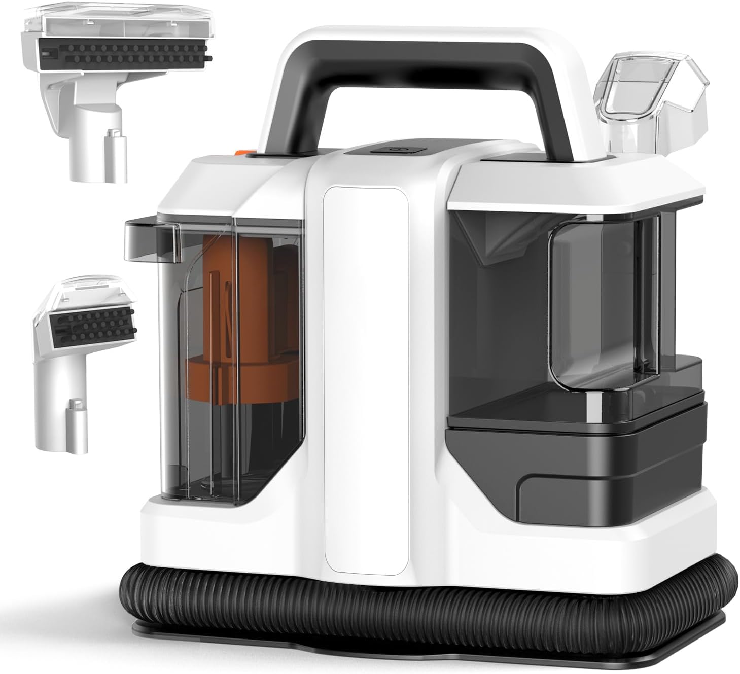 Portable Carpet Cleaner Machine, Powerful Deep Stain Cleaning for Couch, Pets, Car Seats, Upholstery & Furniture, Spot with Dual Size Brushhead (White)